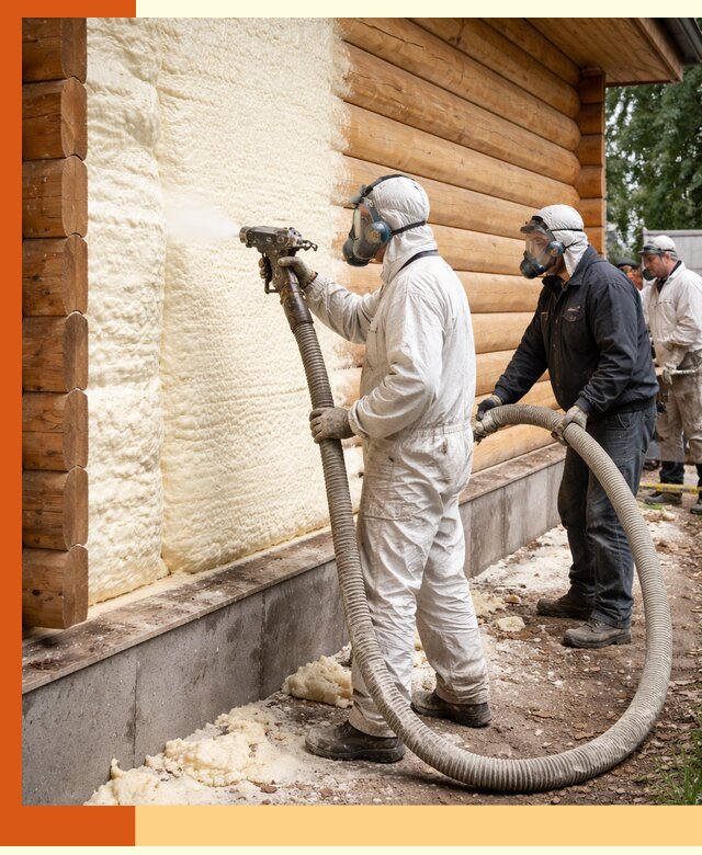 Утепление дома из бруса пенополиуретаном в донском