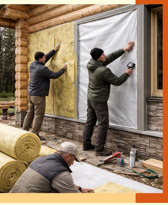 Утепление бревенчатого дома в донском от 7751 руб/м2 — заказать под ключ | ТепломастерДнс