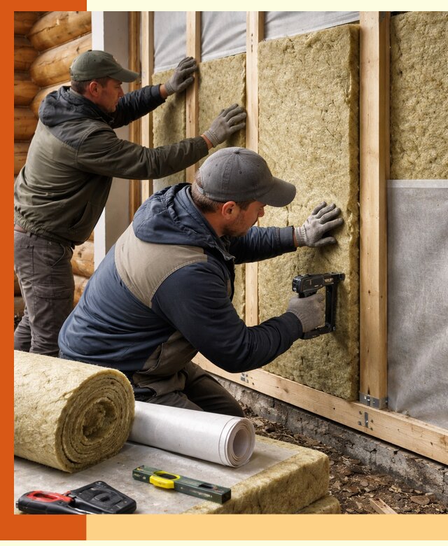 Утепление бревенчатого дома под ключ в донском