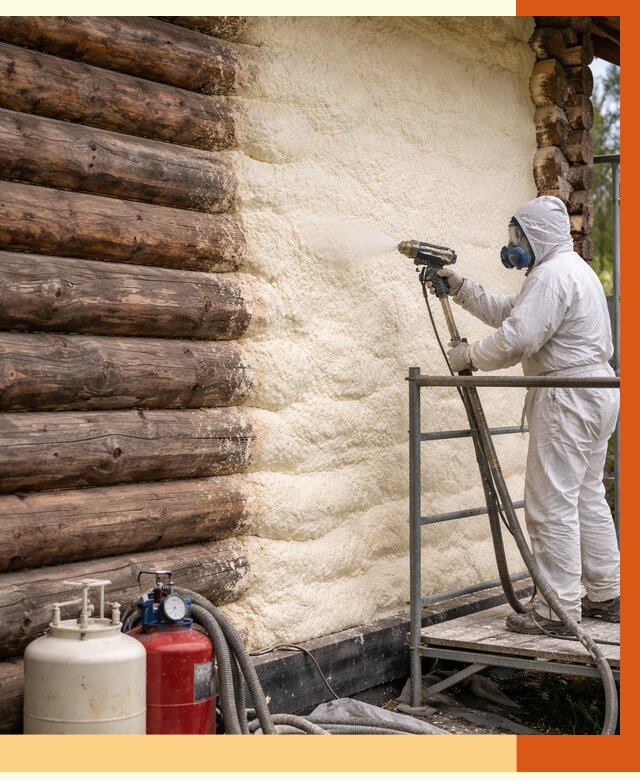 Утепление бревенчатого дома ППУ в донском под ключ от 6333 руб. | ТепломастерДнс