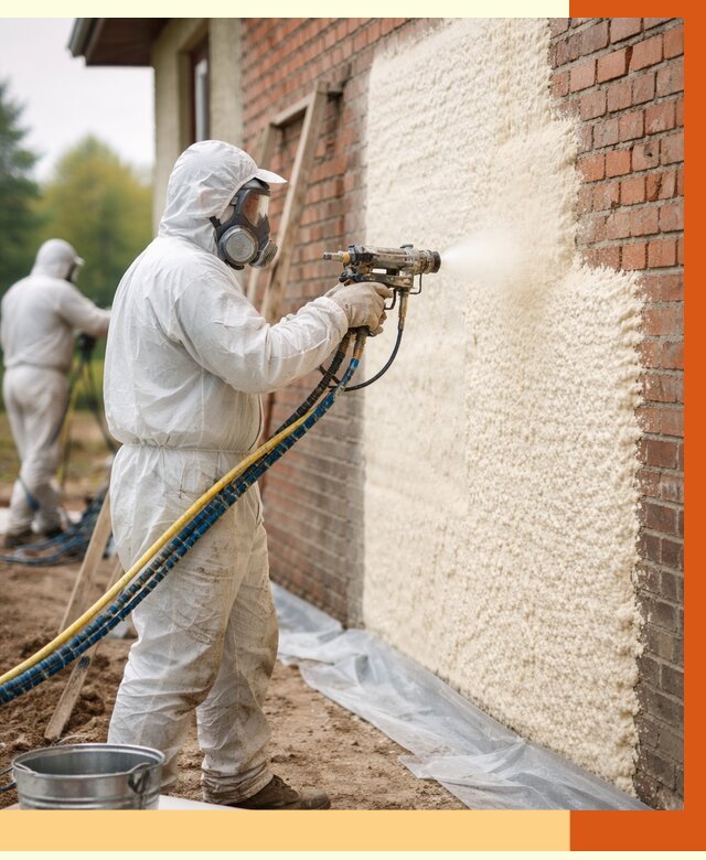 Утепление кирпичного дома ППУ в донском под ключ от 6586 руб. | ТепломастерДнс