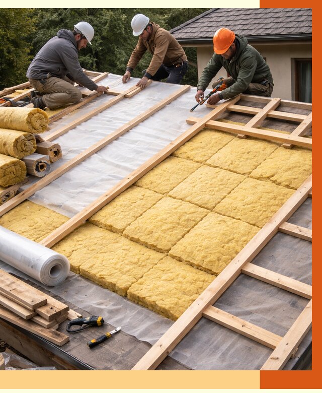 Утепление скатной крыши в донском от 1267 руб./м2 под ключ | ТепломастерДнс