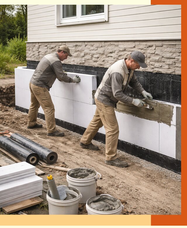 Утепление фундамента снаружи в донском от 4255 руб. за м² | ТепломастерДнс