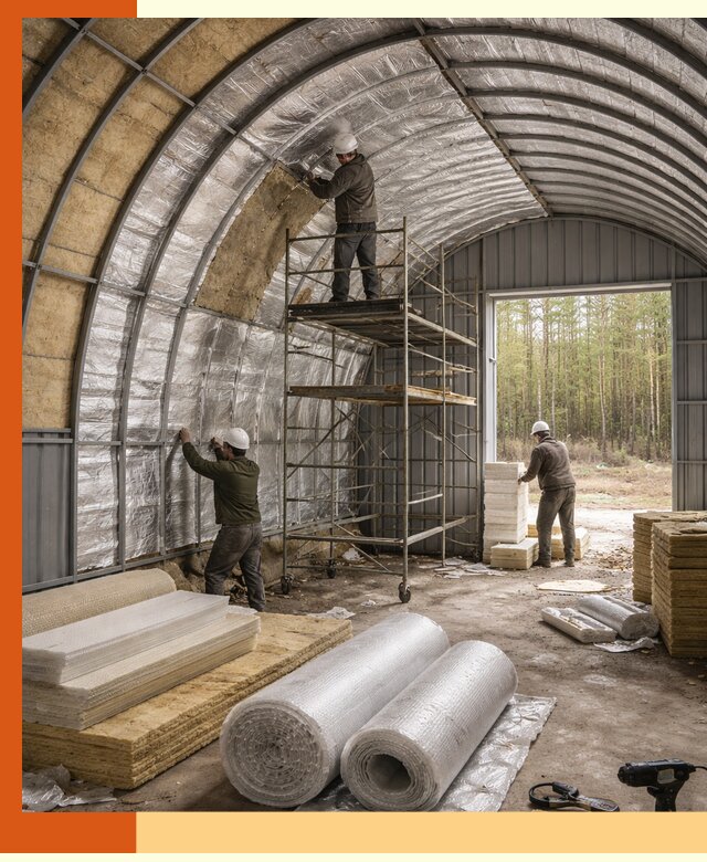 Утепление арочного ангара под ключ в донском