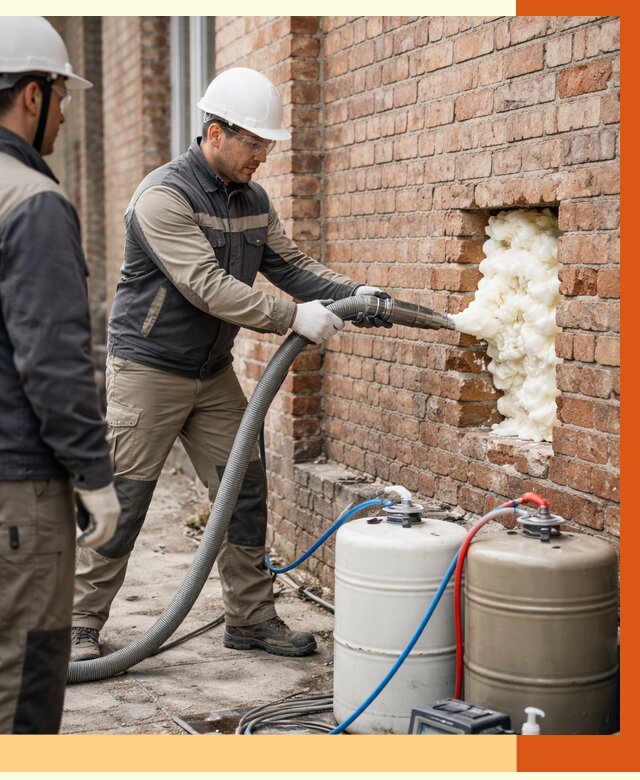 Заливка ППУ в пустоты кирпичной стены в донском от 2786 руб. | ТепломастерДнс