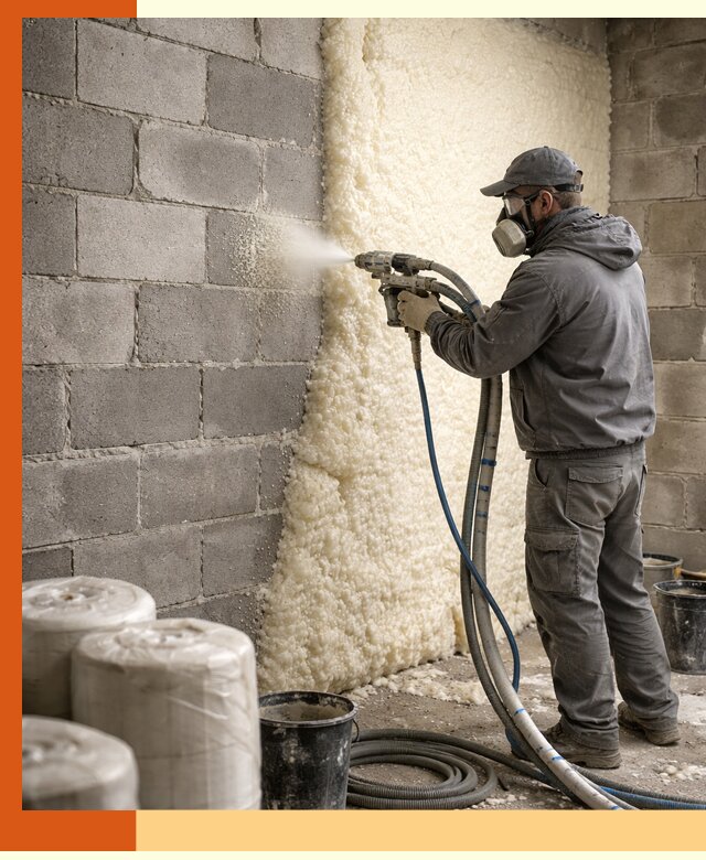 Утепление блочной стены ППУ в донском качественно и надёжно