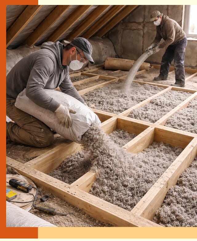 Заполнение полостей чердачного перекрытия в донском качественно и надёжно