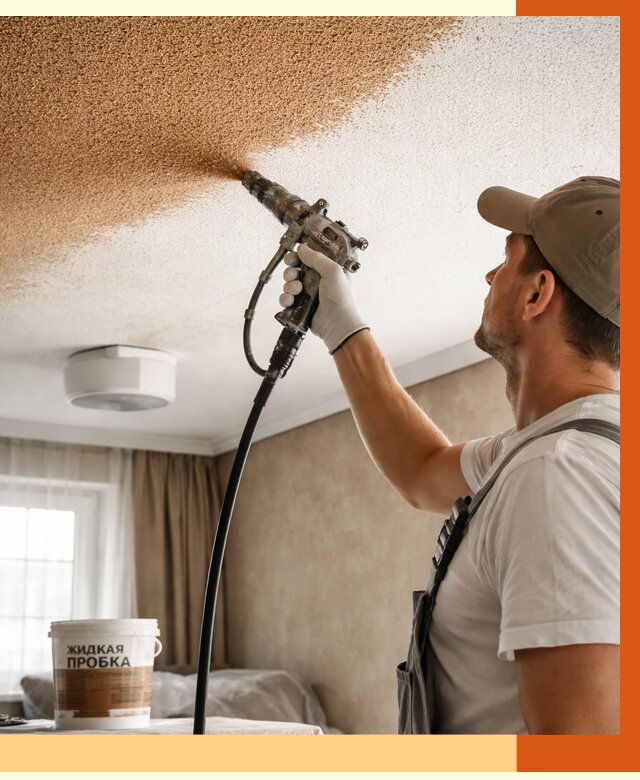 Утепление потолка жидкой пробкой в донском от 3546 руб. | ТепломастерДнс