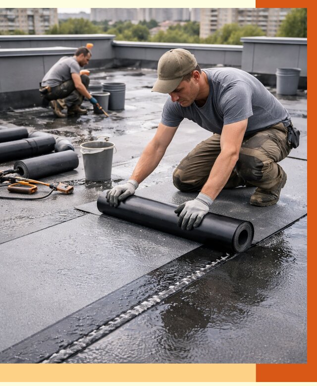 Гидроизоляция плоской кровли в донском от 4559 руб./м2 — профессионально | ТепломастерДнс