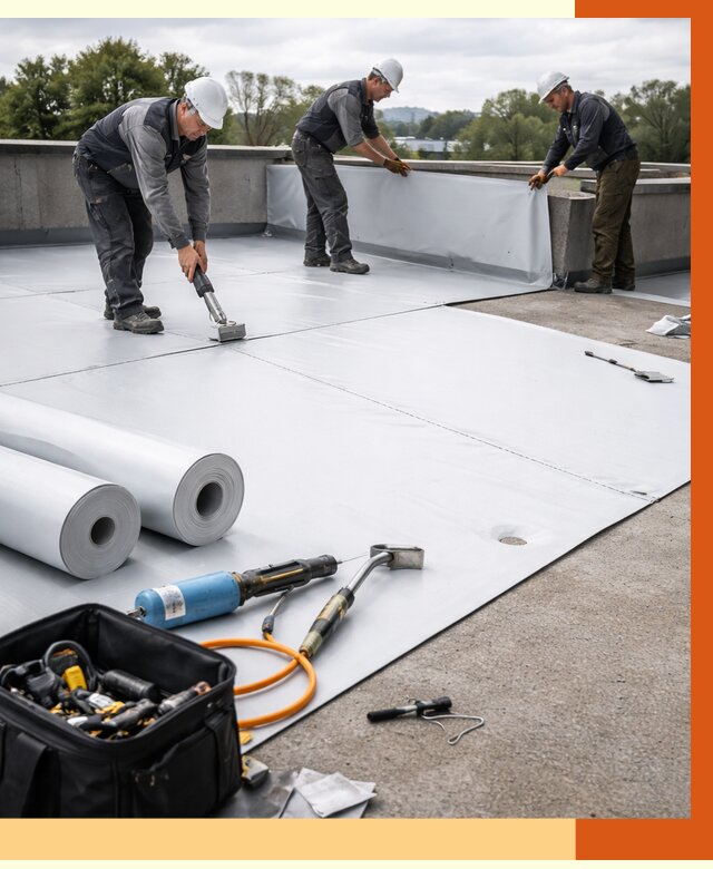 Гидроизоляция мембранной кровли в донском от 7599 руб./м² — профессионально | ТепломастерДнс