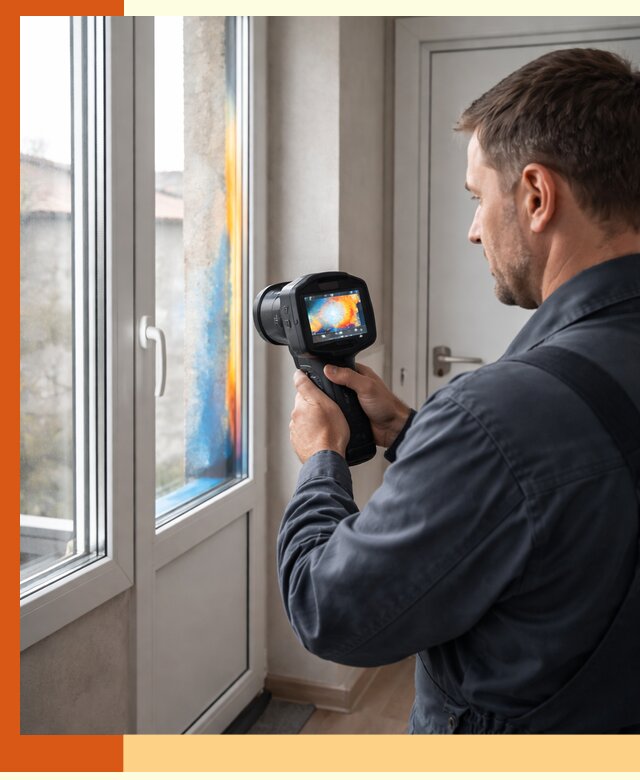 Тепловизионное обследование окон и дверей в донском
