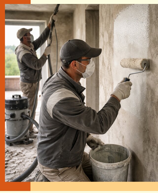 Подготовка поверхности под напыление утеплителя в донском